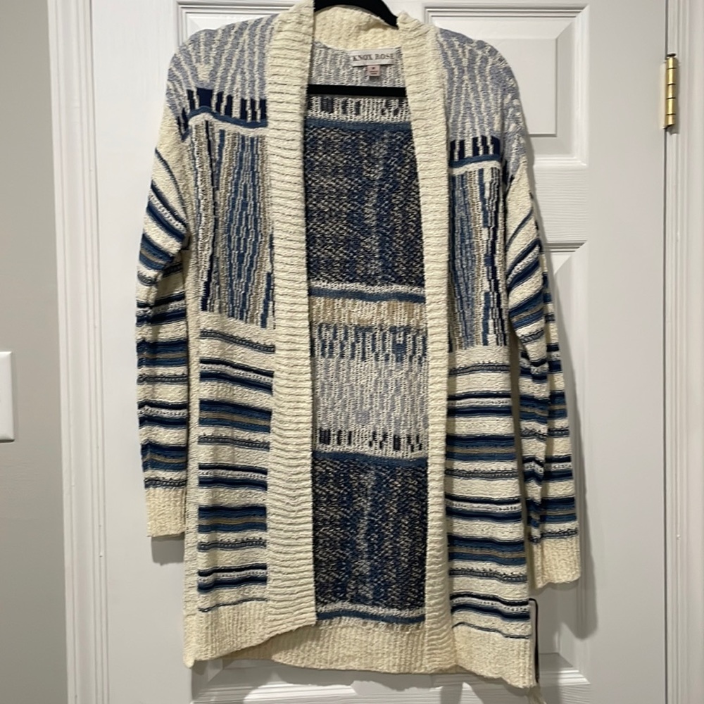 Knox Rose Cream Striped Cardigan Sweater